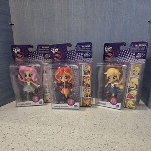 My Little Pony Equestria Girls Minis Sunset Shimmer, AppleJack & Fluttershy NEW